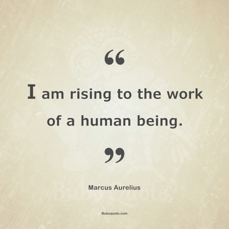 I am rising to the work of a human being.