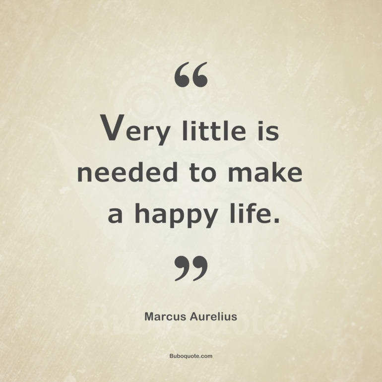 Very little is needed to make a happy life.