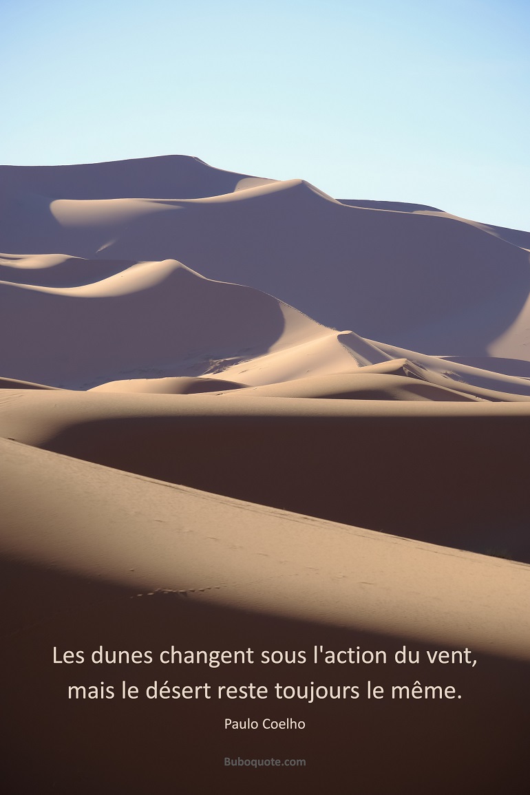 Les dunes changent sous l'action du vent, mais le désert reste toujours le même.